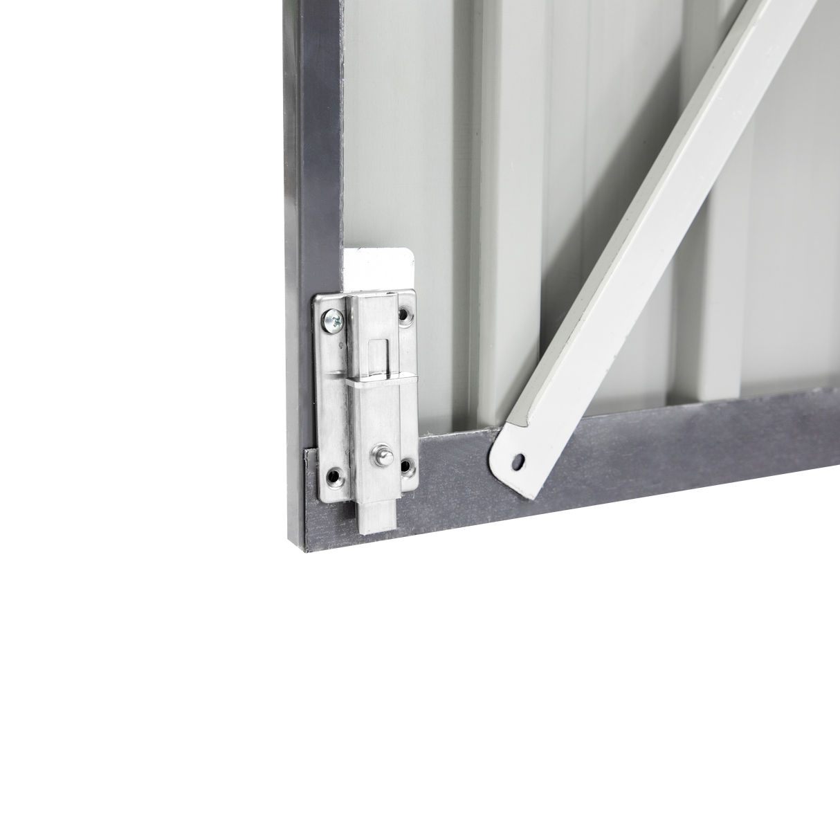 XWT014 Garden Metal Storage Shed Gray White 6x4x6ft outdoor storing tools Rainproof Hinge door version - V.I.P Digital Presence