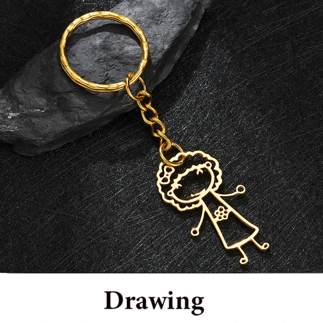 DIY Cutsom Drawing Art Necklaces Personalized Stainless Steel Kids Artwork Logol Pendant Jewelry Gifts for Family Children - V.I.P Digital Presence