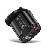 PD20W Mobile Fast Charging Charger 5V4A US, European, and British Standard Speed Matching Device PD+QC3.0 Travel Charging Head - V.I.P Digital Presence