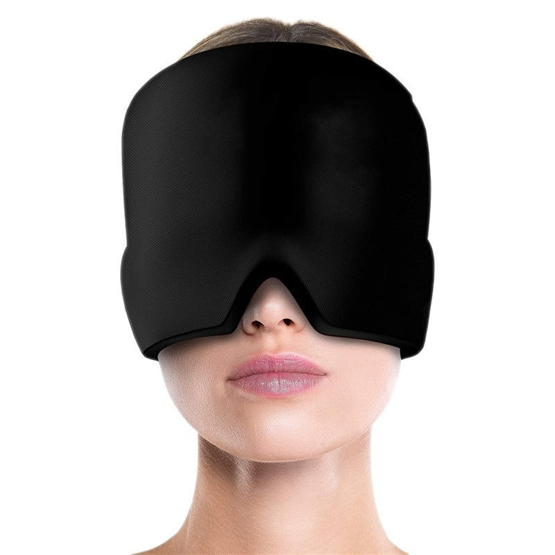 Cold compress head cover eye mask for headache relief, comfortable ice bag, ice pack, ice cap, physical therapy, soothing, retractable gel head mask - V.I.P Digital Presence