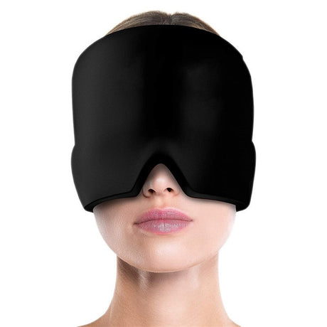 Cold compress head cover eye mask for headache relief, comfortable ice bag, ice pack, ice cap, physical therapy, soothing, retractable gel head mask - V.I.P Digital Presence