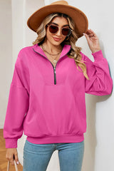 Autumn and winter new solid color zipper long sleeved loose pullover sweatshirt jacket for women - V.I.P Digital Presence
