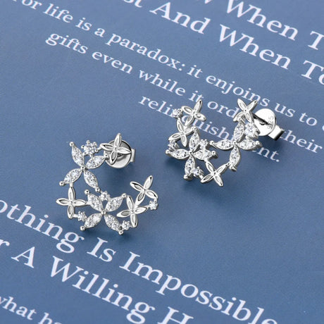 925 Sterling Silver Moissanite Lucky Clover Earrings - V.I.P Digital Presence