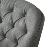 Modern grey fabric club chair and Ottoman set, stylish cushioned armchair, paired with Ottoman style - V.I.P Digital Presence