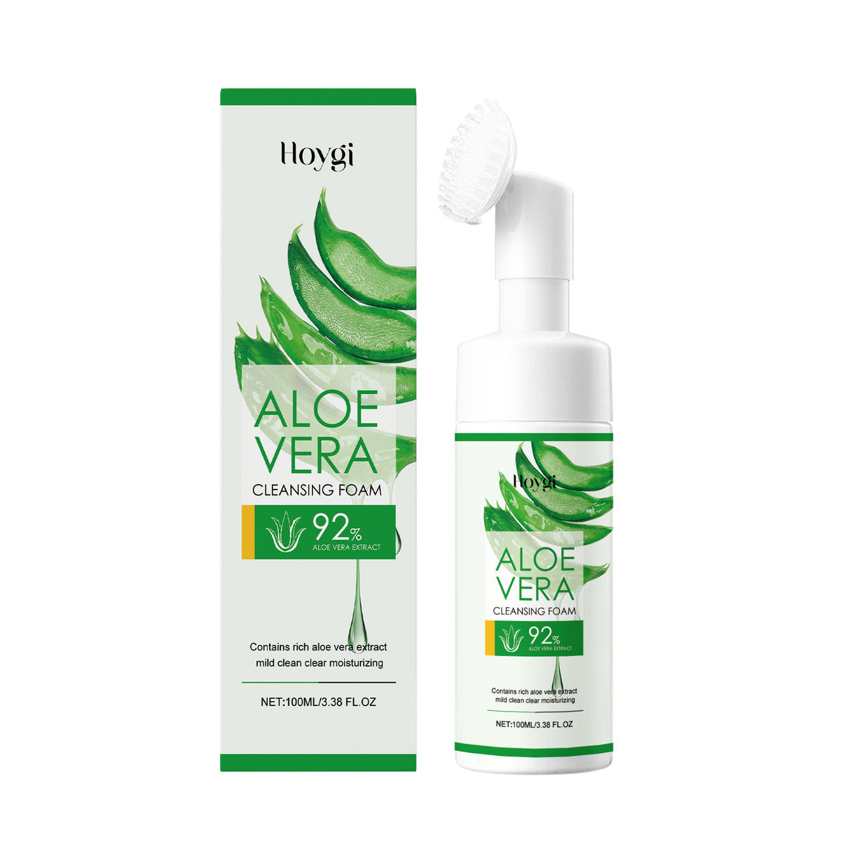 La espuma limpiadora facial de aloe vera limpia suavemente la piel y los poros, hidrata y controla la grasa, humecta y no tira.