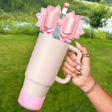 Cup Boot for Stanley 40/30 oz: Straw Cover, Bow Topper, Diamond Caps, Bottom Protector, 3 PCS Set. - V.I.P Digital Presence