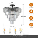 Black large crystal chandelier, modern style chandelier, dining room, living room, bedroom - V.I.P Digital Presence