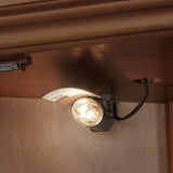 Corner Curio Cabinet with 5 Shelves and Lighting System, Walnut(E26 light bulb not included) - V.I.P Digital Presence