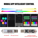 10 in 1 Car LED Acrylic Light Strip RGB Symphony Auto Interior Strip Lights Remote/APP Control Decorative Atmosphere Lamp - V.I.P Digital Presence