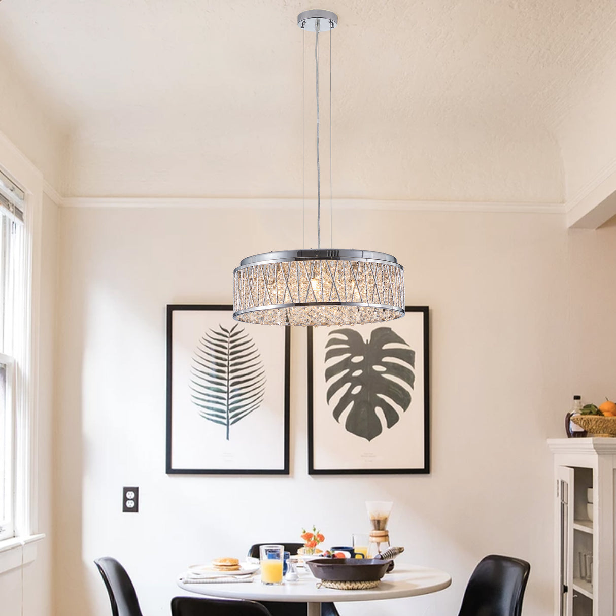 Modern Crystal Pendant 18.9-inch Aluminum+Iron Circular Ceiling Light Embedded Ceiling Fixture - V.I.P Digital Presence