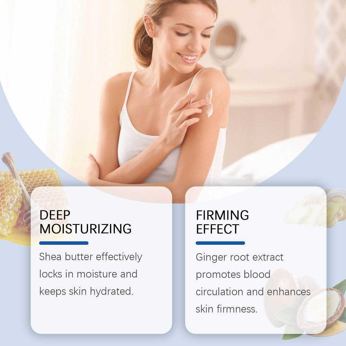 Crema corporal Tratamiento de masaje diario Nutre e hidrata Refrescante, no pegajosa y mejora la piel Crema corporal