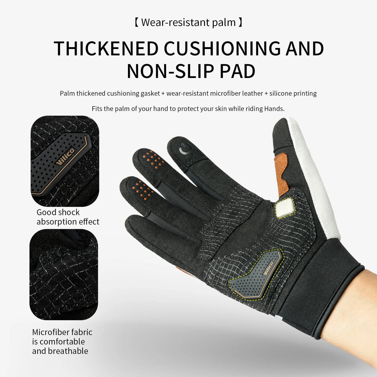 Guantes para ciclismo de carretera con pantalla táctil, cálidos, antideslizantes, resistentes al desgaste, con absorción de impactos y anticolisión para deportes al aire libre
