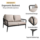 2PC Outdoor Aluminum Patio Furniture Modern Loveseat Sofa Conversation/Chat Set - V.I.P Digital Presence