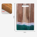 Wood Cutting Board Resin Blue green Wave Pattern - V.I.P Digital Presence