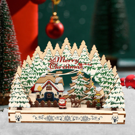 Christmas Wooden Decorations Christmas Village Shopping Mall Window Display Creative Handmade DIY Christmas Gifts - V.I.P Digital Presence