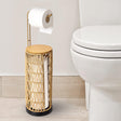 Freestanding Toilet Paper Holder with Storage 3 Rolls of Tissue Holder for Bathroom Handmade Woven Toilet Paper Roll Stand - V.I.P Digital Presence