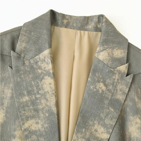 Elegant Printed Long Sleeve Blazer with Style for Women - V.I.P Digital Presence