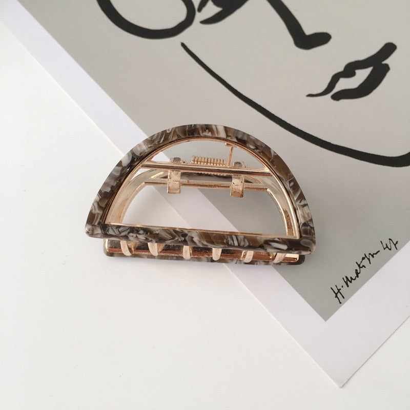Chic Geometric Acetate Hair Claw Clamps Metal Hair Crab Women Girls Hair Clip Leopard Hairpin Hair Crab Hair Accessories - V.I.P Digital Presence