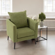 Barrel Chair, modern style chair, fabric armchair, club chair, solid wood leg cushion armchair, olive green waist pillow - V.I.P Digital Presence