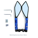 Universal CNC Aluminum Motorcycle Handlebar Rear View Mirrors Blue Anti-glare Mirror for Honda Yamaha Suzuki Scooter ktm - V.I.P Digital Presence