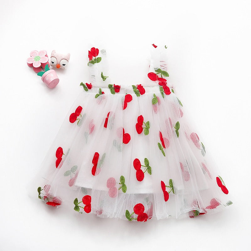 Girl embroidered mesh strapless fluffy princess dress - V.I.P Digital Presence