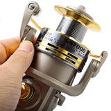 Carrete de pesca giratorio YUMOSHI 8 BB con relación de pesca 5,1:1, serie 1000-7000, con manivela y dirección de carpas