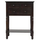 TREXM Narrow Console Desk, Ultra Thin Sofa Table with Three Storage Drawers and Living Room Bottom Shelves (Espresso) - V.I.P Digital Presence