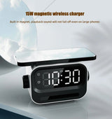 Alarm clock wireless charging Bluetooth speaker clock wireless charging voice controlled light - V.I.P Digital Presence