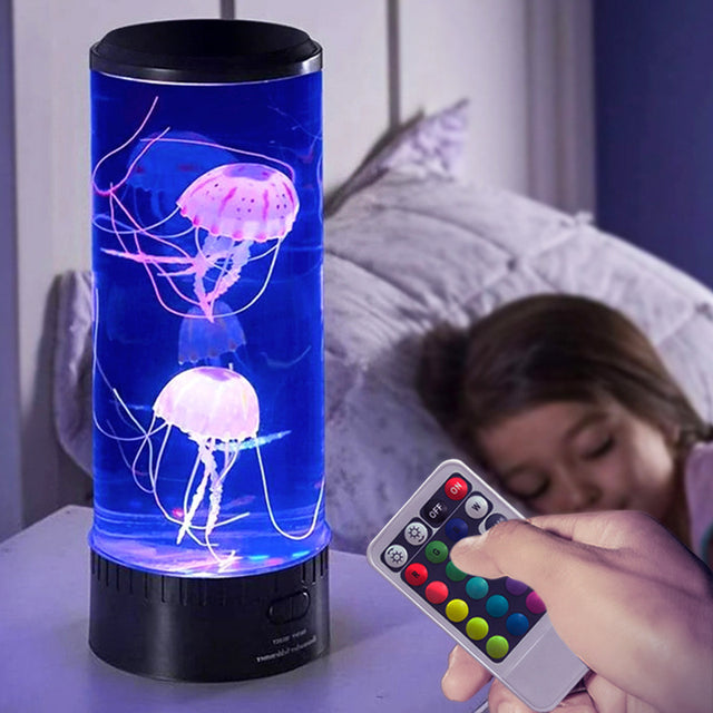 New medium jellyfish lamp USB plug-in colorful LED color changing home atmosphere night light desktop simulation jellyfish lamp - V.I.P Digital Presence