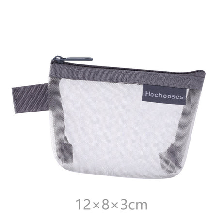 Simple three-dimensional triangle mesh coin key earphone storage bag transparent storage bag - V.I.P Digital Presence