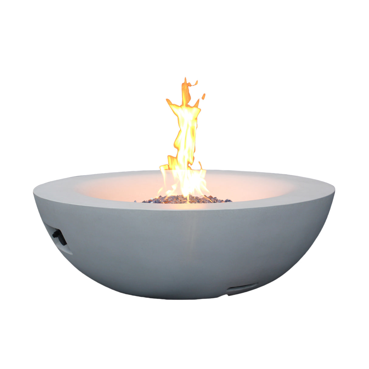 42 Inch Outdoor Concrete Propane gas Fire Pit bowl in Antique white color - V.I.P Digital Presence