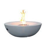 42 Inch Outdoor Concrete Propane gas Fire Pit bowl in Antique white color - V.I.P Digital Presence