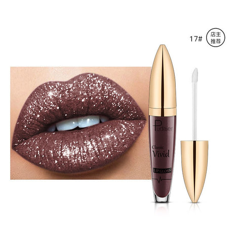 18 Colors Shiny Lip Gloss for Women Long Lasting Matte Glitter Liquid Lipstick Diamond Shiny Lip Gloss Waterproof Lip Makeup - V.I.P Digital Presence