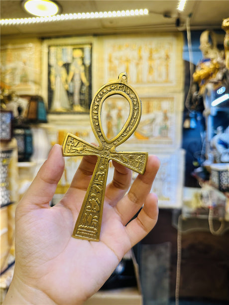Egyptian copper life key ornament brass Anka life key life talisman hand hammered - V.I.P Digital Presence