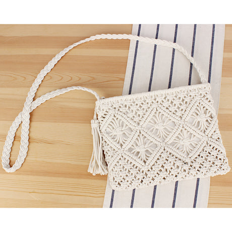 Tassel Handheld Woven Bag Retro Handheld Woven Bag Summer Vacation Tourism Beach Bag - V.I.P Digital Presence