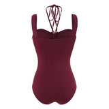 Strap decoration hollow neck hanging strap one-piece swimsuit women's long skirt set - V.I.P Digital Presence