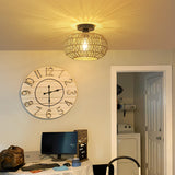 Rattan Light Fixtures Ceiling Mount,Boho Ceiling Light Fixture with Dimmable LED Bulb Mini Hand Woven Rattan - V.I.P Digital Presence