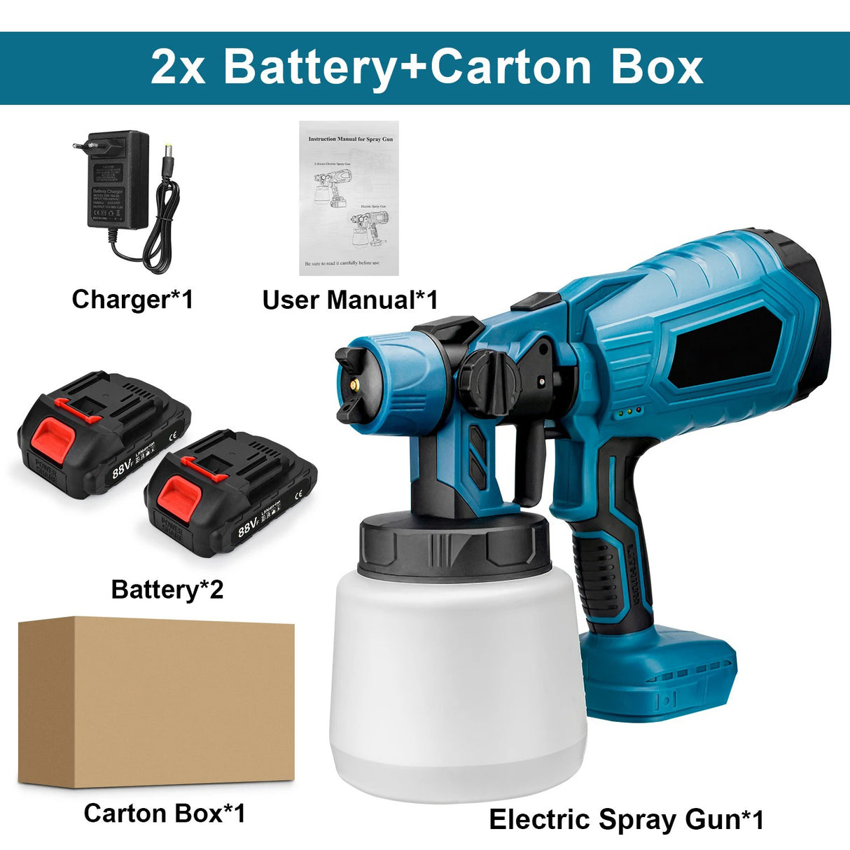 1000ML Electric Spray Gun High Power Cordless Paint Sprayer HVLP Auto Furniture Steel Coating Airbrush For Makita 21V Battery - V.I.P Digital Presence
