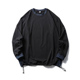Trendy American Style Loose Long Sleeve T-Shirt for Men and Women, Breathable Quick-Dry Sun Protection with Drawstring Hem Round Neck Top - V.I.P Digital Presence
