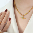 Stainless Steel Glass Cone Shaped Pendant Necklace - V.I.P Digital Presence