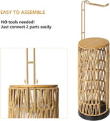 Freestanding Toilet Paper Holder with Storage 3 Rolls of Tissue Holder for Bathroom Handmade Woven Toilet Paper Roll Stand - V.I.P Digital Presence