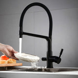 All copper three in one water purifier faucet, household kitchen vegetable washing basin, universal pull, waterproof and splash proof - V.I.P Digital Presence