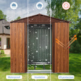6ft x 6ft Outdoor Metal Storage Shed with Metal Floor Base ,With window - V.I.P Digital Presence