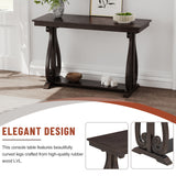 48-Inch Rustic Vintage Console Table --- Farmhouse Style Entryway Table with Open Shelf and Sturdy Construction  (Espresso) - V.I.P Digital Presence