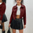 Women's Short Leather Jacket Retro Zipper PU American Casual Motorcycle Coat - V.I.P Digital Presence