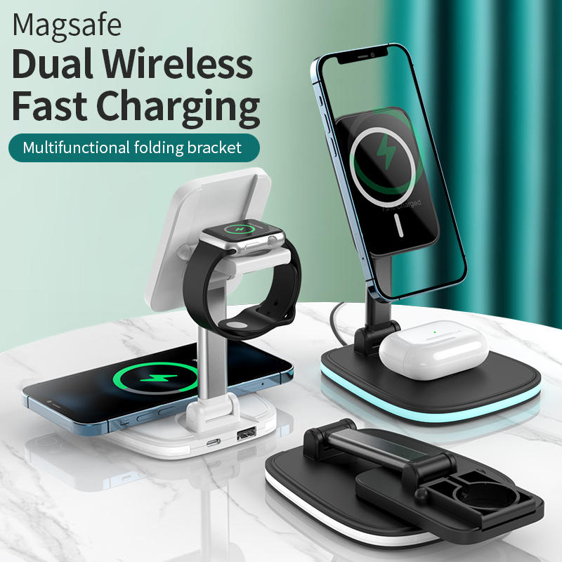 Multi functional wireless charging desktop magnetic bracket suitable for folding wireless chargers for Apple and Huawei phones - V.I.P Digital Presence