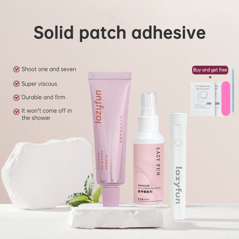 LAZYFUN Solid Patch Glue - High Capacity, Ultra Strong Adhesion, Long-lasting, Safe for Natural Nails, Easy to Remove - V.I.P Digital Presence