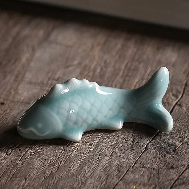 Celadon Koi Pen Holder Multi functional Small Pen Stand Creative Small Pen Stop Pen Mountain Student Desktop Exquisite Ornament - V.I.P Digital Presence