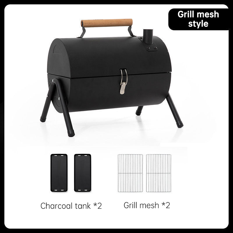 Outdoor portable double-sided barbecue stove camping home charcoal barbecue pre meat barbecue rack - V.I.P Digital Presence