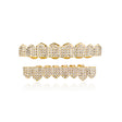 Real gold electroplated gold tooth set eight tooth full diamond hip hop tooth set tee grills - V.I.P Digital Presence